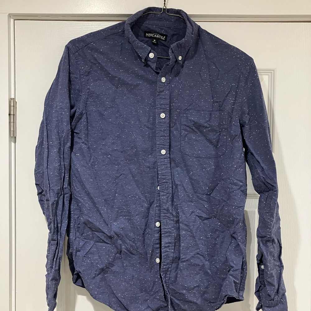 J. Crew Blue Speckled Button-Down Shirt